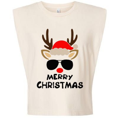 Merry Christmas Reindeer Xmas Family Garment-Dyed Women's Muscle Tee