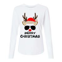 Merry Christmas Reindeer Xmas Family Womens Cotton Relaxed Long Sleeve T-Shirt