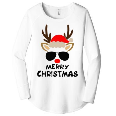 Merry Christmas Reindeer Xmas Family Women's Perfect Tri Tunic Long Sleeve Shirt