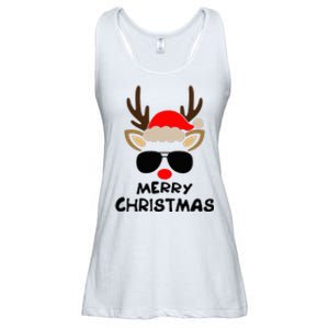 Merry Christmas Reindeer Xmas Family Ladies Essential Flowy Tank