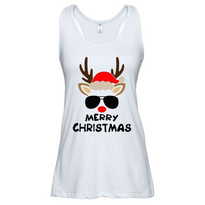 Merry Christmas Reindeer Xmas Family Ladies Essential Flowy Tank