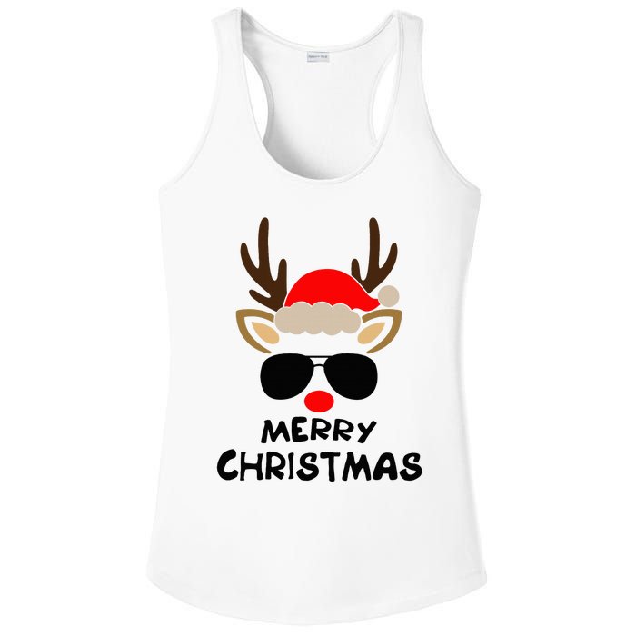 Merry Christmas Reindeer Xmas Family Ladies PosiCharge Competitor Racerback Tank