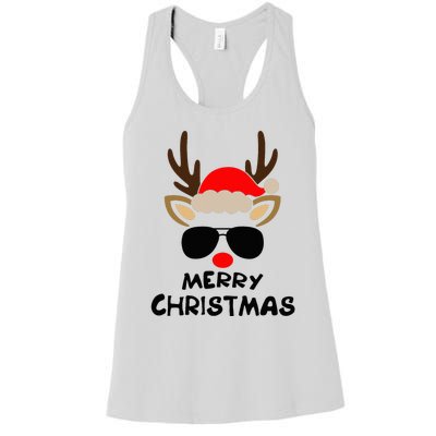 Merry Christmas Reindeer Xmas Family Women's Racerback Tank