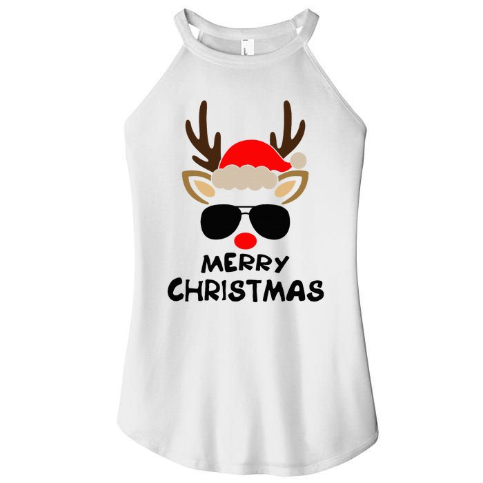 Merry Christmas Reindeer Xmas Family Women's Perfect Tri Rocker Tank