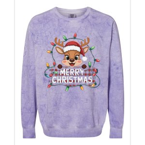 Merry Christmas Reindeerfamily Matching Reindeer Colorblast Crewneck Sweatshirt