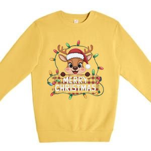 Merry Christmas Reindeerfamily Matching Reindeer Premium Crewneck Sweatshirt