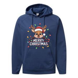 Merry Christmas Reindeerfamily Matching Reindeer Performance Fleece Hoodie