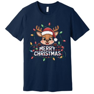 Merry Christmas Reindeerfamily Matching Reindeer Premium T-Shirt