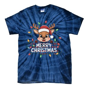 Merry Christmas Reindeerfamily Matching Reindeer Tie-Dye T-Shirt