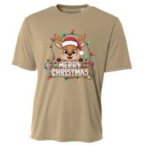 Merry Christmas Reindeerfamily Matching Reindeer Cooling Performance Crew T-Shirt