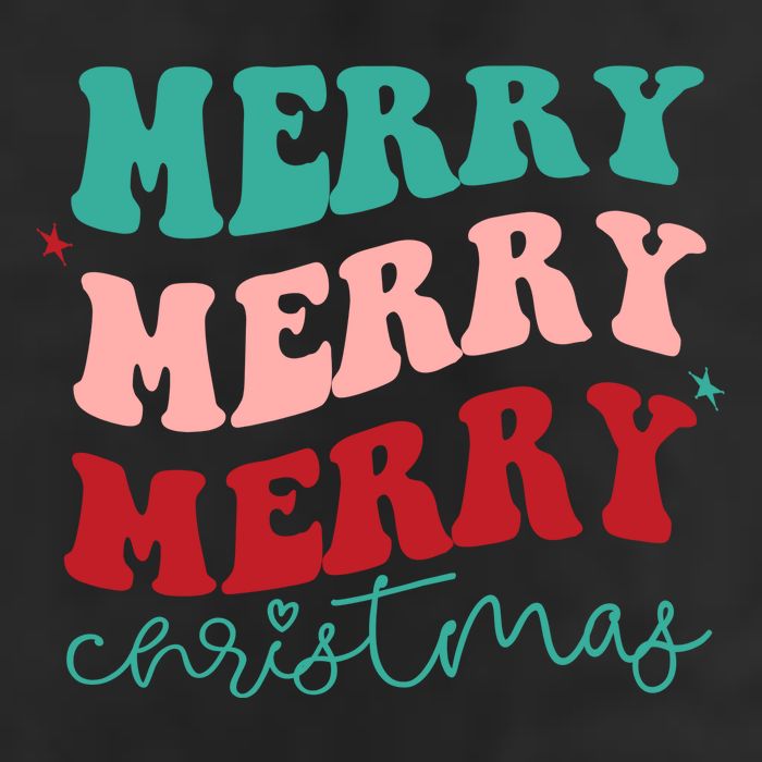 Merry Christmas Retro Fun Holiday 7 Panel Mesh Trucker Snapback Hat