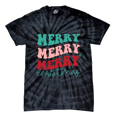 Merry Christmas Retro Fun Holiday Tie-Dye T-Shirt