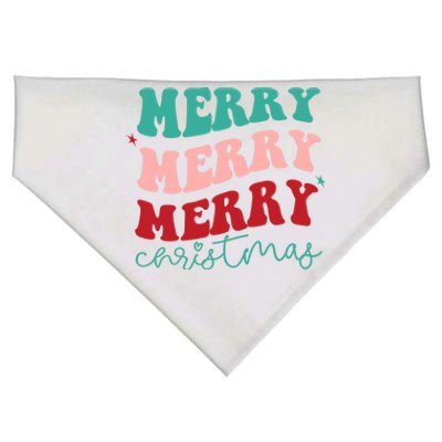 Merry Christmas Retro Fun Holiday USA-Made Doggie Bandana