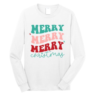 Merry Christmas Retro Fun Holiday Long Sleeve Shirt