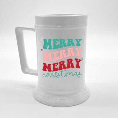 Merry Christmas Retro Fun Holiday Beer Stein