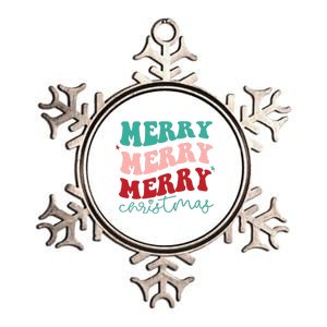 Merry Christmas Retro Fun Holiday Metallic Star Ornament