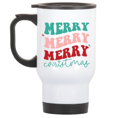 Merry Christmas Retro Fun Holiday Stainless Steel Travel Mug