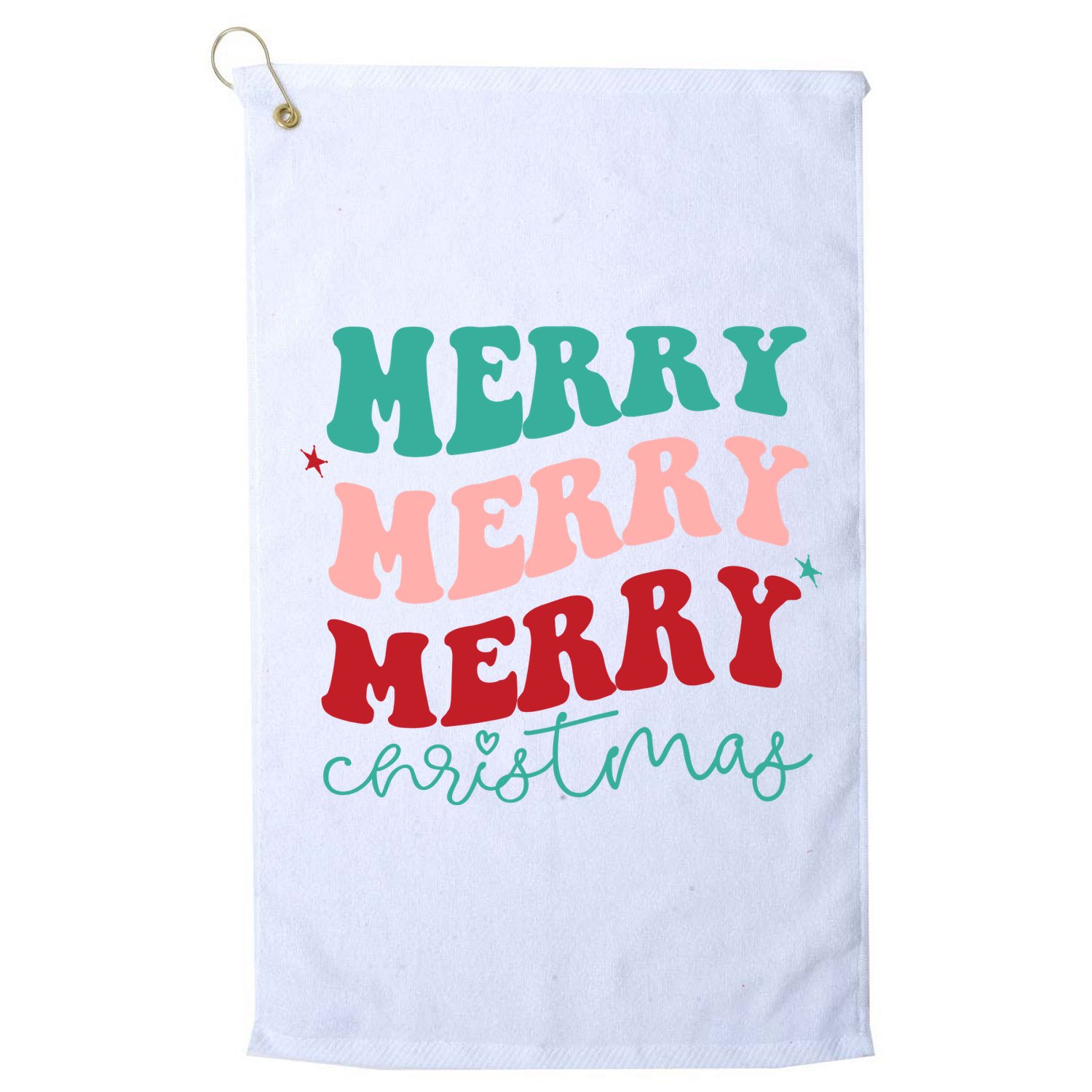 Merry Christmas Retro Fun Holiday Golf Towel