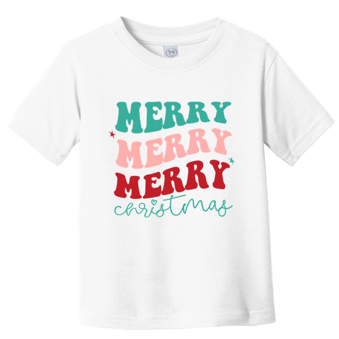 Merry Christmas Retro Fun Holiday Toddler T-Shirt