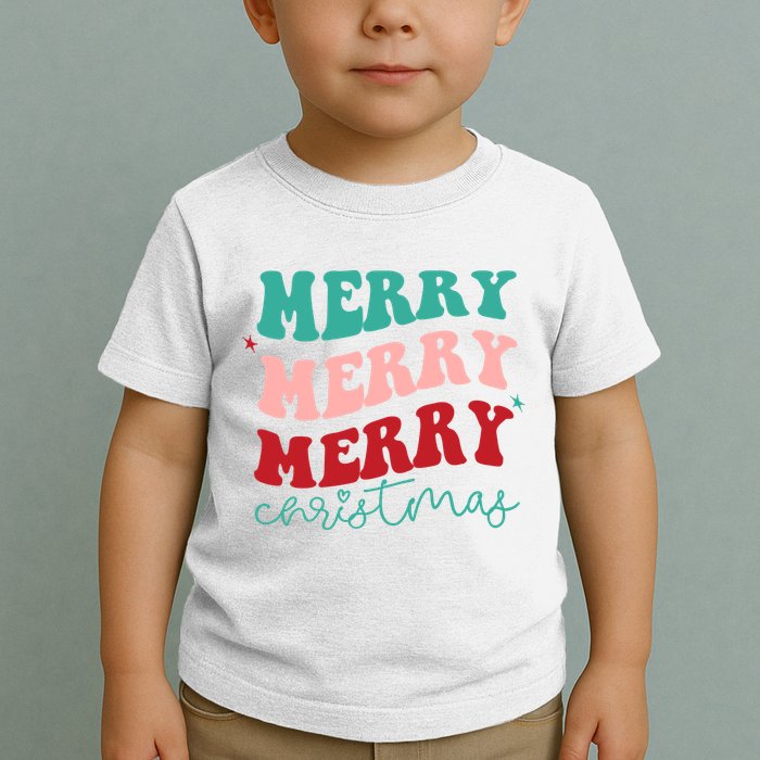 Merry Christmas Retro Fun Holiday Toddler T-Shirt