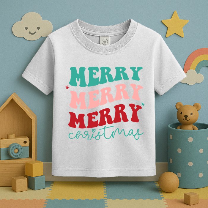 Merry Christmas Retro Fun Holiday Toddler T-Shirt