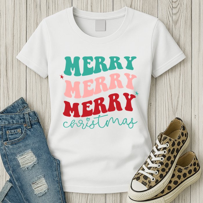 Merry Christmas Retro Fun Holiday Womens T-Shirt