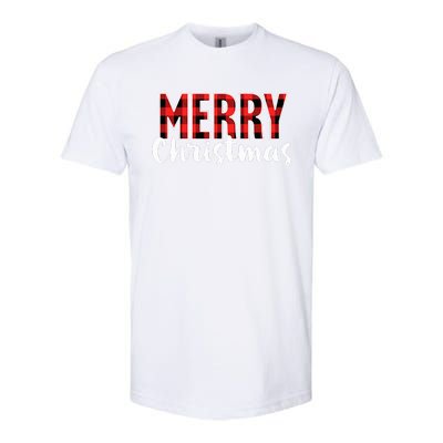 Merry Christmas  Red Buffalo Plaid Xmas  Softstyle® CVC T-Shirt