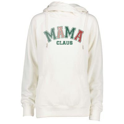 Mama Claus Retro Christmas Womens Funnel Neck Pullover Hood