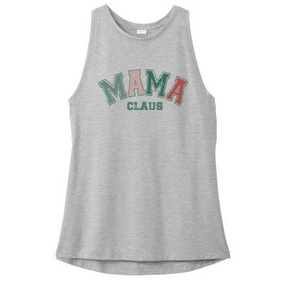 Mama Claus Retro Christmas Ladies PosiCharge Tri-Blend Wicking Tank