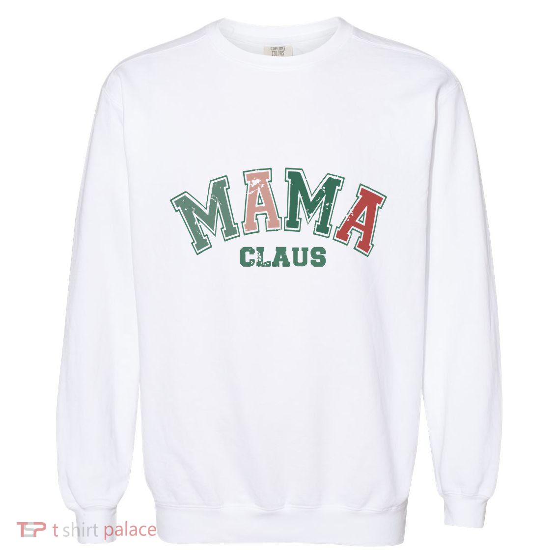 Mama Claus Retro Christmas Garment-Dyed Sweatshirt