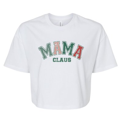 Mama Claus Retro Christmas Bella+Canvas Jersey Crop Tee