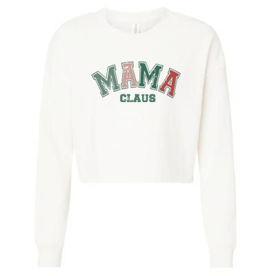 Mama Claus Retro Christmas Cropped Pullover Crew