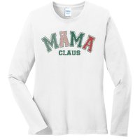 Mama Claus Retro Christmas Ladies Long Sleeve Shirt