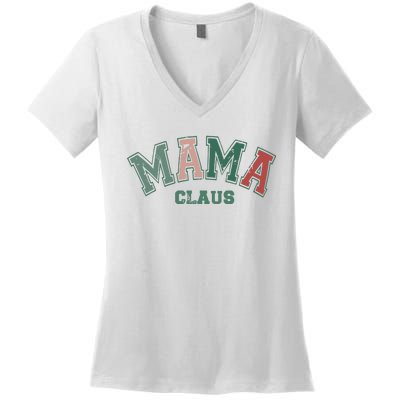 Mama Claus Retro Christmas Women's V-Neck T-Shirt