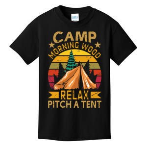 Morningwood Camp Relax Pitch A Tent Carpenter Lumberjack Kids T-Shirt