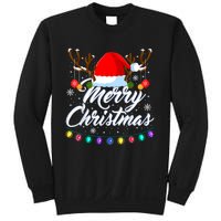 Merry Christmas Red Santa Hat Reindeer Xmas Matching Family Sweatshirt