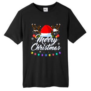 Merry Christmas Red Santa Hat Reindeer Xmas Matching Family Tall Fusion ChromaSoft Performance T-Shirt