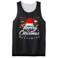 Merry Christmas Red Santa Hat Reindeer Xmas Matching Family Mesh Reversible Basketball Jersey Tank