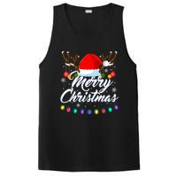 Merry Christmas Red Santa Hat Reindeer Xmas Matching Family PosiCharge Competitor Tank