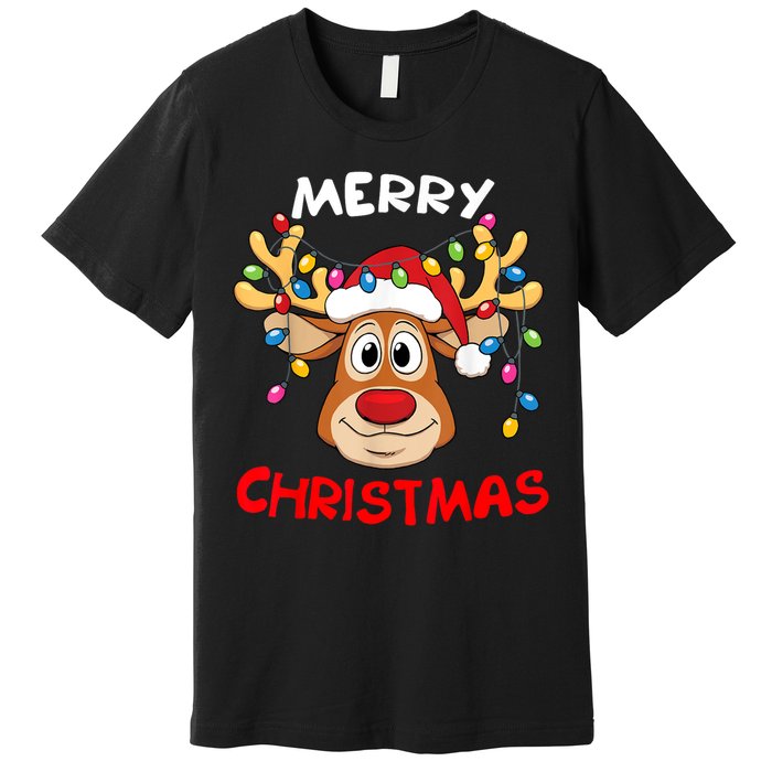 Merry Christmas Reindeer Xmas Family Premium T-Shirt