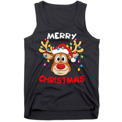 Merry Christmas Reindeer Xmas Family Tank Top