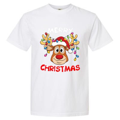 Merry Christmas Reindeer Xmas Family Garment-Dyed Heavyweight T-Shirt