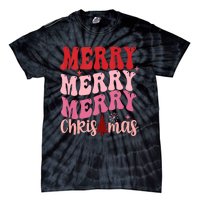 Merry Christmas Red Plaid Xmas Tree Retro Cute Tank Top Tie-Dye T-Shirt