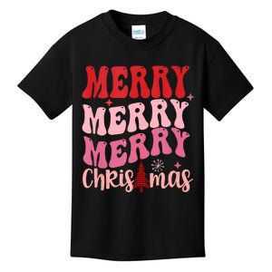 Merry Christmas Red Plaid Xmas Tree Retro Cute Tank Top Kids T-Shirt