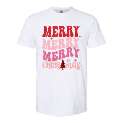 Merry Christmas Red Plaid Xmas Tree Retro Cute Tank Top Softstyle® CVC T-Shirt