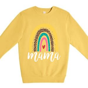 Mama Cute Retro Rainbow Distressed Inspirational Mom Gift Premium Crewneck Sweatshirt