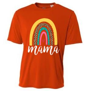 Mama Cute Retro Rainbow Distressed Inspirational Mom Gift Cooling Performance Crew T-Shirt