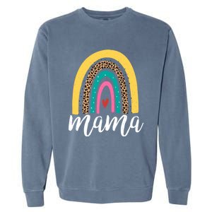 Mama Cute Retro Rainbow Distressed Inspirational Mom Gift Garment-Dyed Sweatshirt