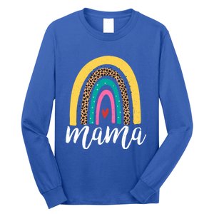 Mama Cute Retro Rainbow Distressed Inspirational Mom Gift Long Sleeve Shirt