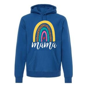 Mama Cute Retro Rainbow Distressed Inspirational Mom Gift Premium Hoodie